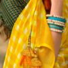 Yellow Moss Chiffon Saree