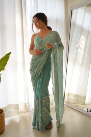 Fully Sequence Georgette Saree