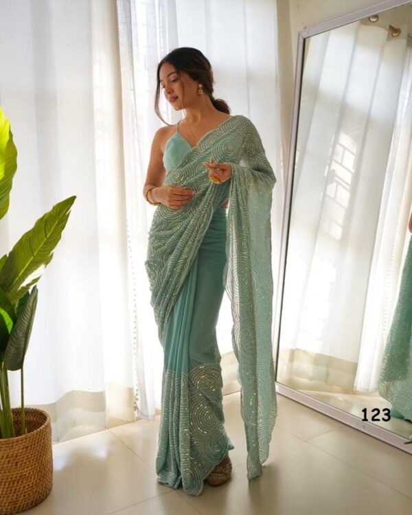 Fully Sequence Georgette Saree